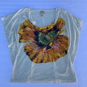 Anthropologie Ric Rac Poppy Top size S